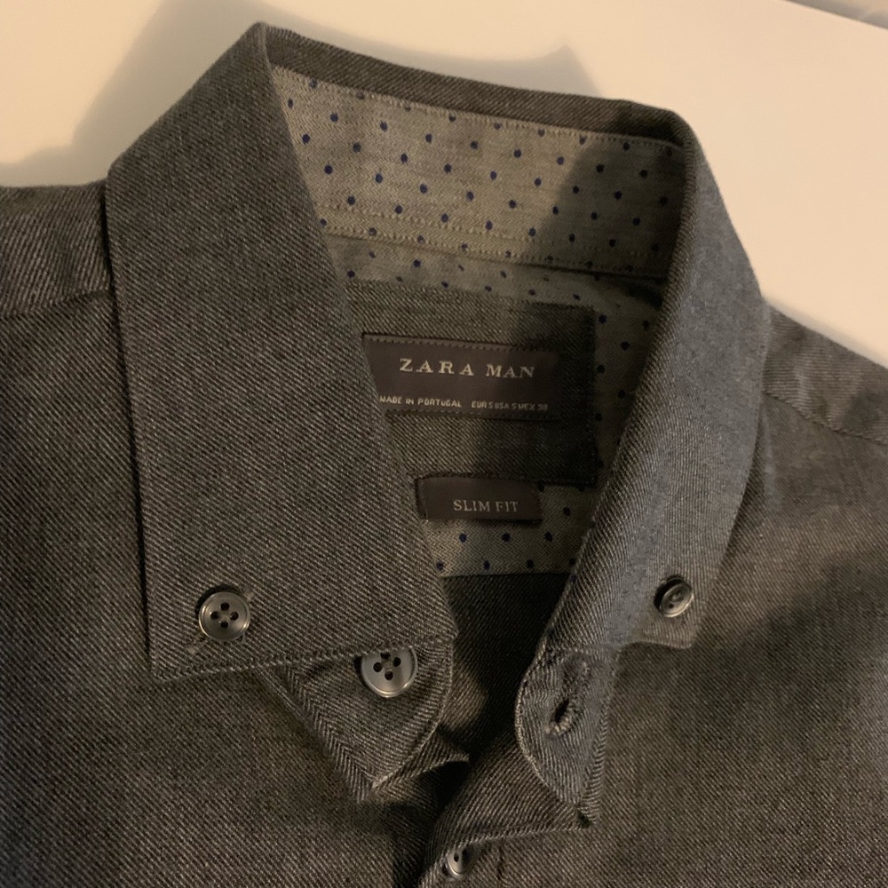 Zara Mens Small - gray long sleeve button up